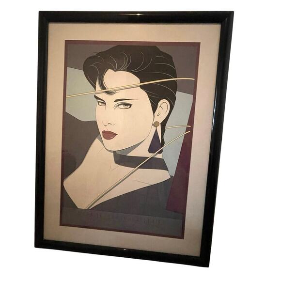 PATRICK NAGEL 1987 FRAMED COMMEMORATIVE #11 SERIGRAPH 35’ by 48’ COLLECTIBLE - Picture 1 of 9